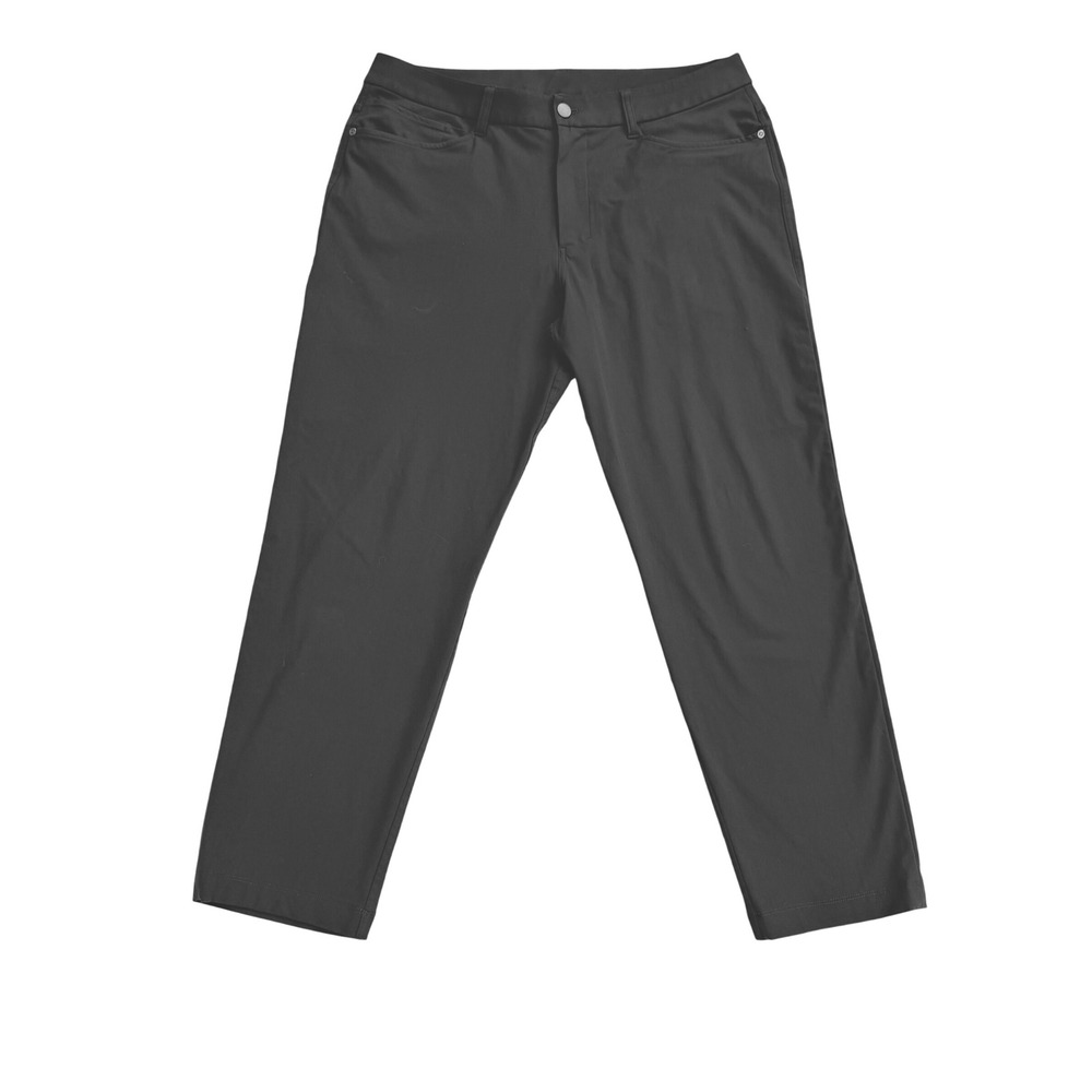 Lululemon Commission Slim Pant Mens 34 Dark Gray GUC Warpstreme 27 Inseam